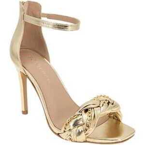 BCBGeneration Womens Faux Leather Ankle Strap Heels